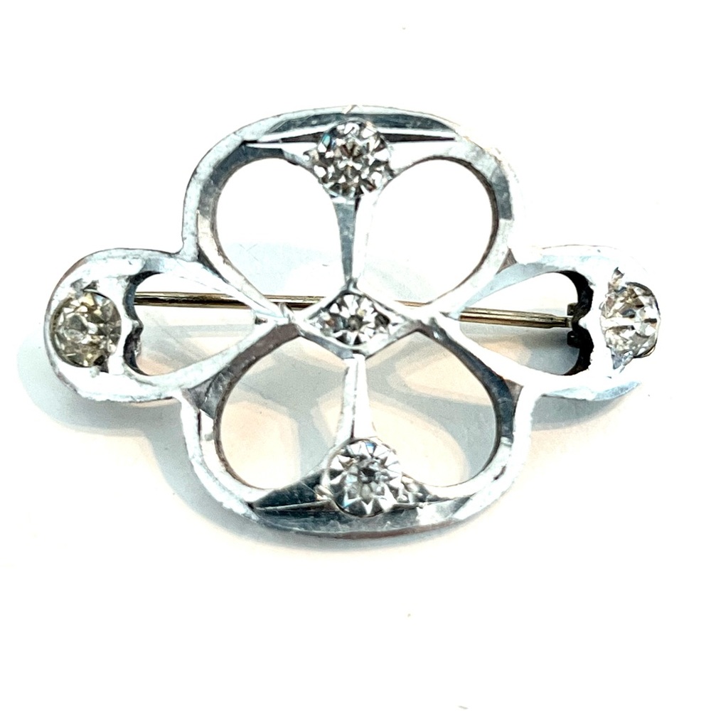Vintage 20s Art Deco Pewter Brooch